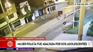Mujer policía fue asaltada por dos adolescentes. Foto y Video: América TV