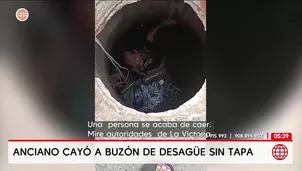 Adulto mayor cae a buzón de desagüe sin tapa en Chiclayo. Foto y video: América Noticias