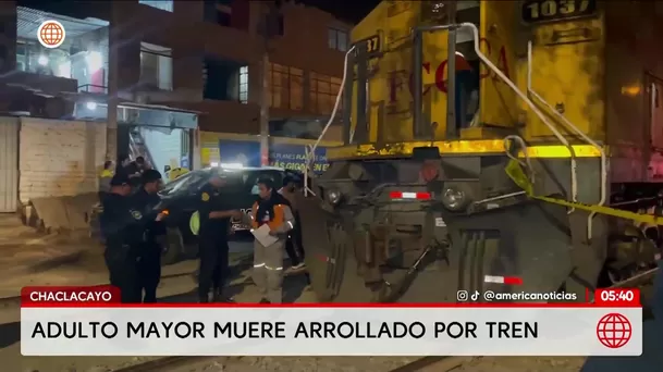 Adulto mayor muere tras ser arrollado por un tren en Chaclacayo. Foto: América Noticias Adulto mayor muere tras ser arrollado por un tren en Chaclacayo. Foto: América Noticias