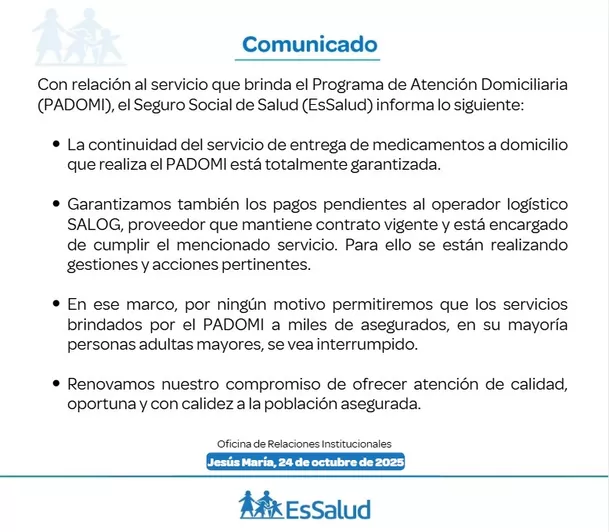 Comunicado de EsSalud Comunicado de EsSalud