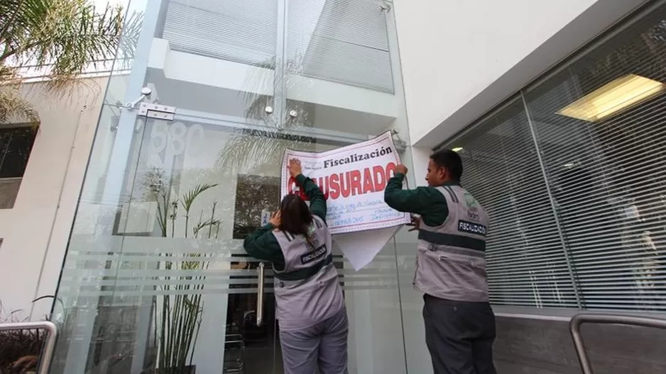 Fue clausurado el local de la Asociación de AFP. Foto: Municipalidad de San Isidro