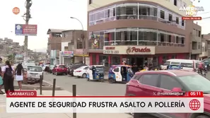 Agente de seguridad frustra asalto a balazos en pollería de Carabayllo. Foto y video: América Noticias