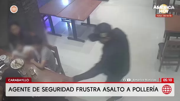 Agente de seguridad frustra asalto a balazos en pollería de Carabayllo. Foto: América Noticias Agente de seguridad frustra asalto a balazos en pollería de Carabayllo. Foto: América Noticias