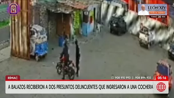 Agente de seguridad repele a balazos a dos presuntos delincuentes en una cochera del Rímac. Foto: América Noticias