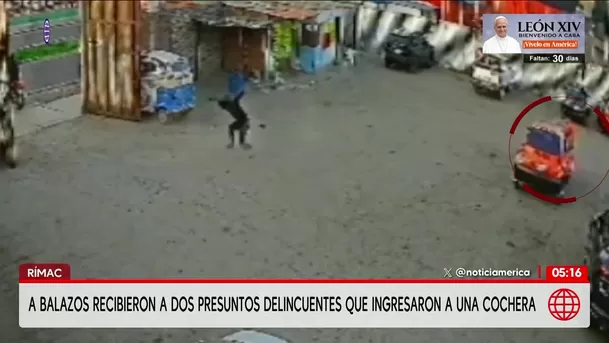 Agente de seguridad repele a balazos a dos presuntos delincuentes en una cochera del Rímac. Foto: América Noticias