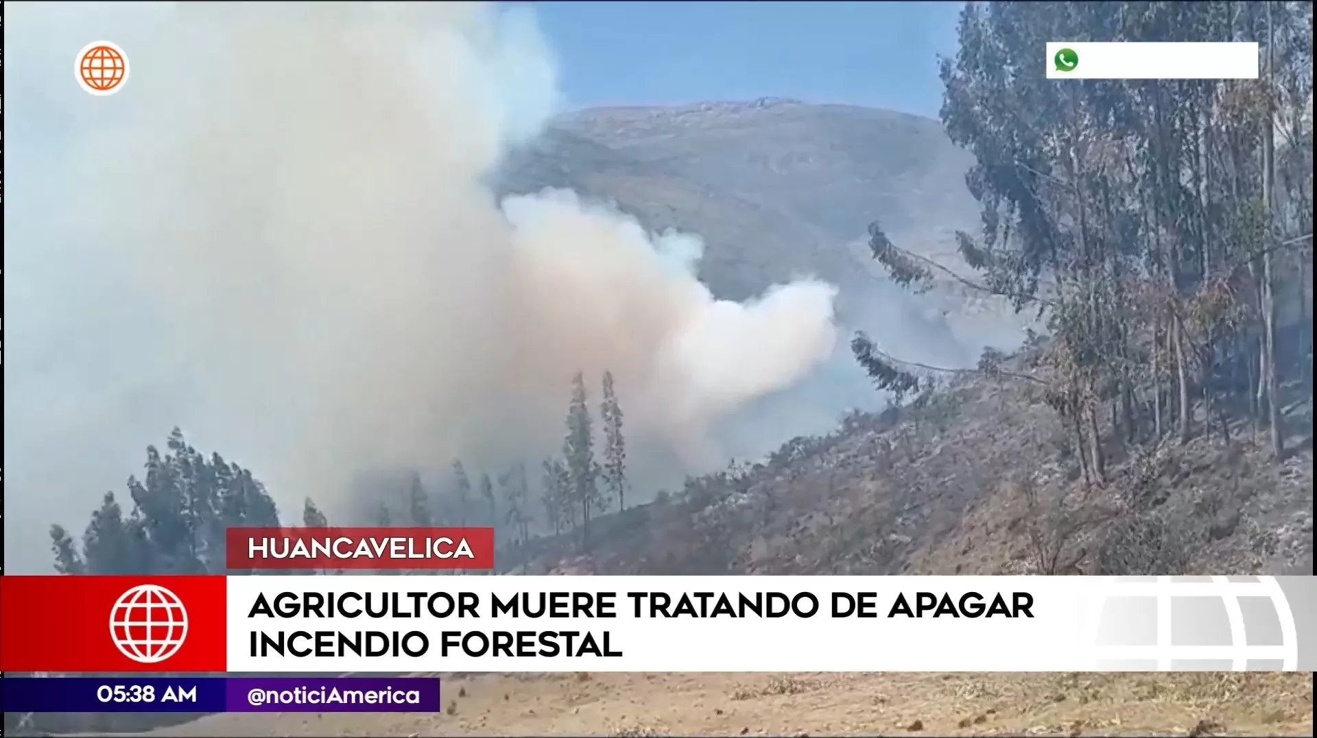 Agricultor muere al intentar apagar incendio forestal en Huancavelica. Foto: América Noticias