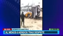 El Agustino: Al menos seis personas heridas tras despiste de bus de transporte público. Video: Canal N