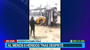 El Agustino: Al menos seis personas heridas tras despiste de bus de transporte público. Video: Canal N