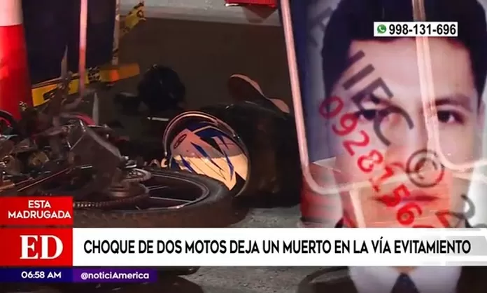 El Agustino: Choque de motos dejó un muerto en la vía Evitamiento