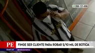 El Agustino: finge ser cliente para robar s/10 mil de botica