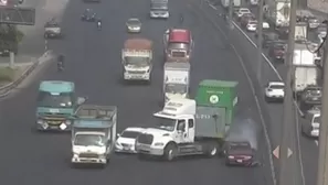 El Agustino: impresionante triple choque generó congestión vehicular  