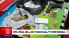 El Agustino: utilizaba arma de fuego para vender droga