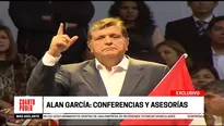 Expresidente Alan García dio varias conferencias luego de su segundo Gobierno. Foto: captura de TV