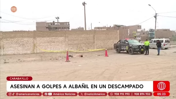Albañil es hallado muerto a golpes en descampado de Carabayllo. Foto: América Noticias Albañil es hallado muerto a golpes en descampado de Carabayllo. Foto: América Noticias