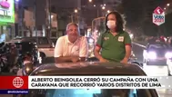 Alberto Beingolea cerró su campaña recorriendo en caravana distritos de Lima