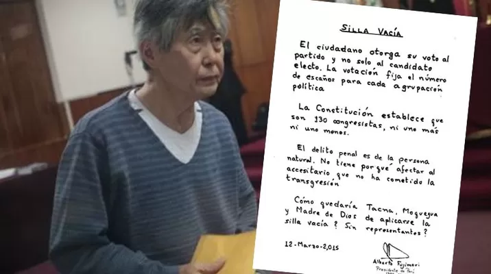 Alberto Fujimori cuestiona proyecto de ley de la 'Curul Vacía' Alberto Fujimori cuestiona proyecto de ley de la 'Curul Vacía'