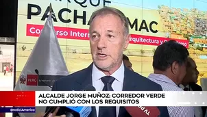 Jorge Muñoz se refirió al Corredor Verde. Foto: América Noticias