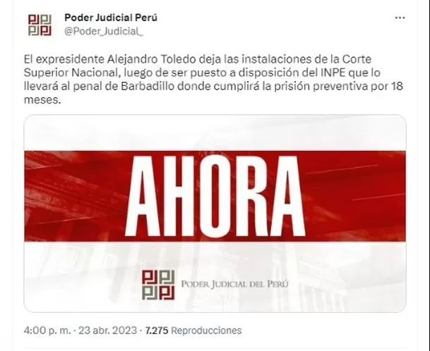 Imagen: Poder Judicial/Twitter.