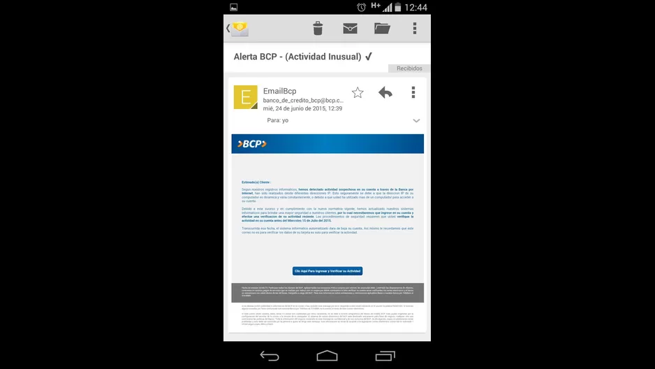 Estafadores utilizan correos electrónicos para robar información. Foto: #AlertaNoticias vía Whatsapp 998 131 696