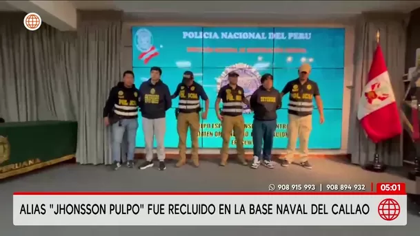 Alias Jhonsson Pulpo fue recluido en la Base Naval del Callao. Foto: América Noticias Alias Jhonsson Pulpo fue recluido en la Base Naval del Callao. Foto: América Noticias