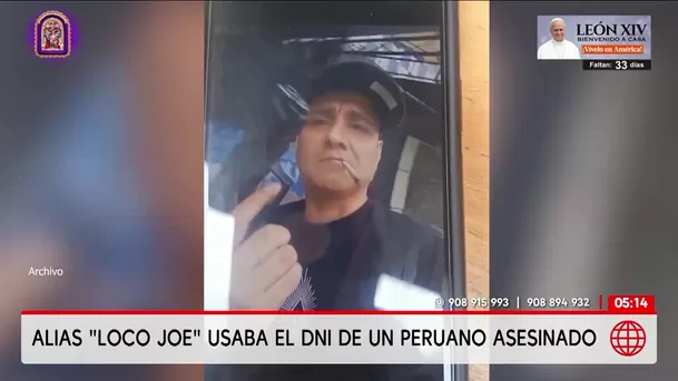 Alias Loco Joe usaba el DNI de un peruano asesinado. Foto: América Noticias Alias Loco Joe usaba el DNI de un peruano asesinado. Foto: América Noticias