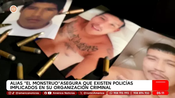 Alias El monstruo asegura que existen policías implicados en su organización criminal. Foto: América Noticias