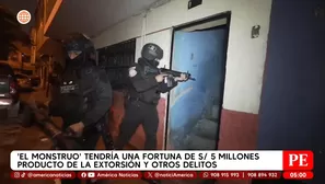 El monstruo tendría una fortuna de S/5 millones producto de la extorsión y otros delitos. Foto y video: América Noticias
