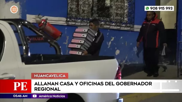 Allanan casa y oficinas del gobernador regional de Huancavelica. Foto: América Noticias Allanan casa y oficinas del gobernador regional de Huancavelica. Foto: América Noticias