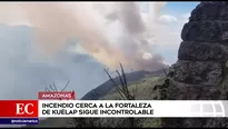 El incendio se registra a 800 metros de la Fortaleza de Kuélap.