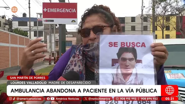 Ambulancia abandona a paciente en la vía pública en San Martín de Porres. Foto: América Noticias