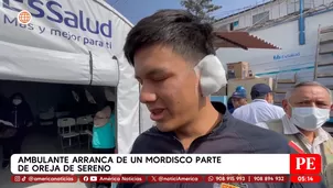 Ambulante arranca de un mordisco parte de oreja a sereno de Chosica. Foto y video: América Noticias