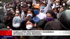 Centro de Lima: Ambulantes protestaron y exigieron retornar a Mesa Redonda