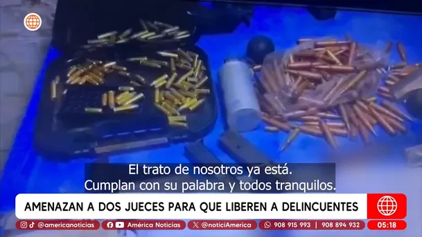 Amenazan a dos jueces para que liberen a delincuentes. Foto: América Noticias