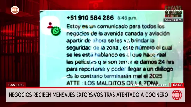 Negocios amenazados tras ataque a cocinero en chifa de San Luis/ América Noticias Negocios amenazados tras ataque a cocinero en chifa de San Luis/ América Noticias