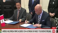 América Multimedia firmó acuerdo con autoridad de radio y televisión de Beijing