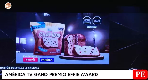 En la categoría Extensión de Líneas productos, América Televisión ganó un Effie de oro con el panetón Donofrio 'Charitón' / Captura