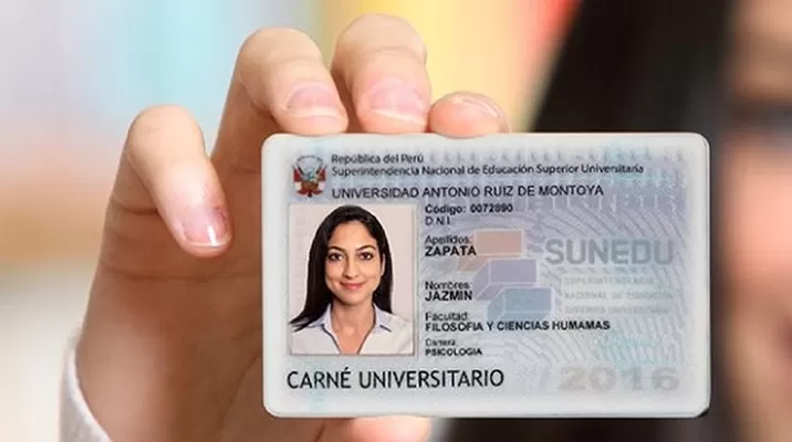 Carné universitario 2016. Foto: @SuneduPeru Carné universitario 2016. Foto: @SuneduPeru