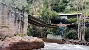 Puente Cachicucho en Áncash se encuentra en riesgo de colapso tras intensas lluvias - Foto y video: América Noticias