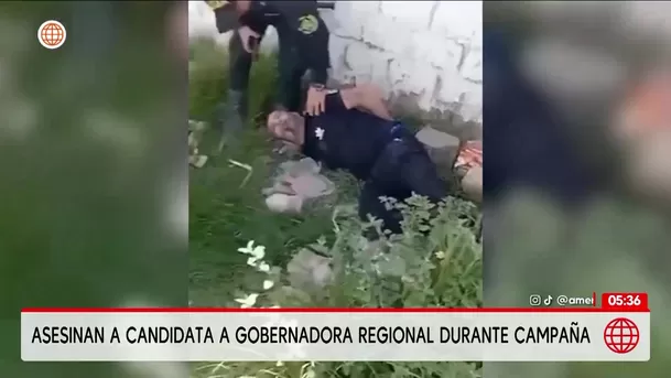 Áncash: Cámara capta momento del asesinato de candidata a gobernadora regional. Foto: América Noticias Áncash: Cámara capta momento del asesinato de candidata a gobernadora regional. Foto: América Noticias
