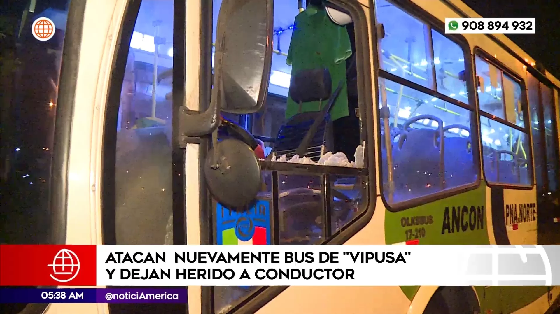 Nuevo ataque a bus de transporte público en Ancón. Foto: América Noticias