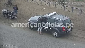 Policía grabado cámara de Ancón. América Noticias