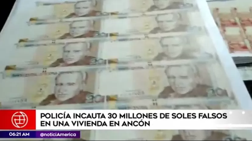 Ancón: Policía incauta 30 millones de soles falsos en una vivienda