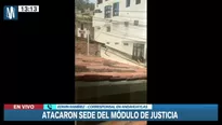 Los sujetos lanzaron piedras en contra de este inmueble e incluso colocaron un explosivo en la puerta 