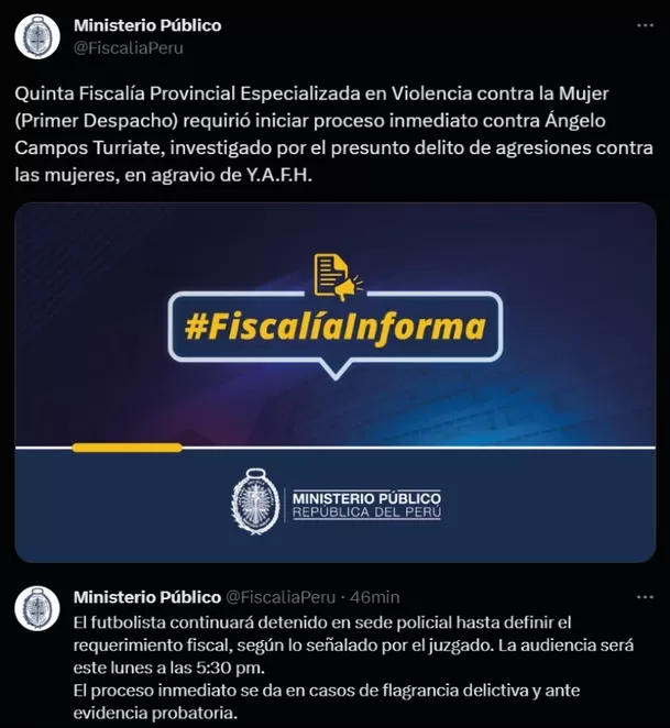 Imagen: Twitter/Fiscalía