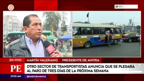 Otro sector de transportistas se plegará al paro de tres días. Foto y video: América Noticias