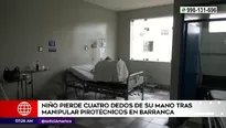 Niño perdió dedos de la mano en Barranca.