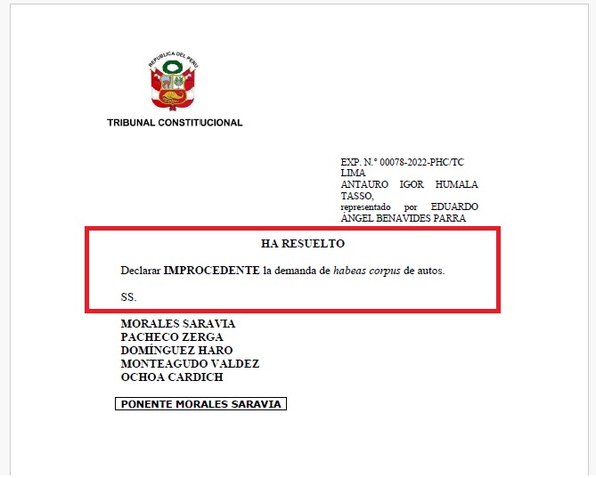 Antauro Humala: Tribunal Constitucional declaró improcedente habeas corpus