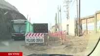 La vía, por algunos lugares, se reduce a un carril por las obras. Foto: Captura de TV