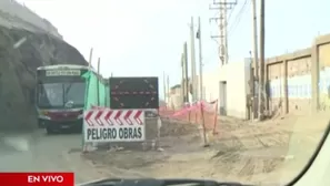 La vía, por algunos lugares, se reduce a un carril por las obras. Foto: Captura de TV