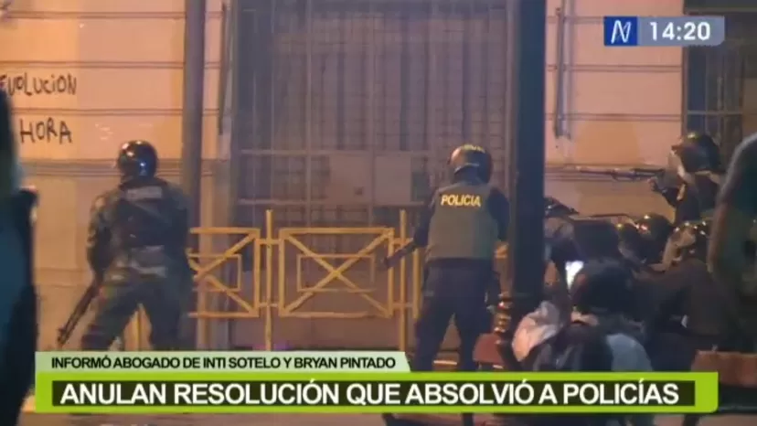 Anulan resolución que absolvía a policías encargados del resguardo duranta marchas contra Manuel Merino
